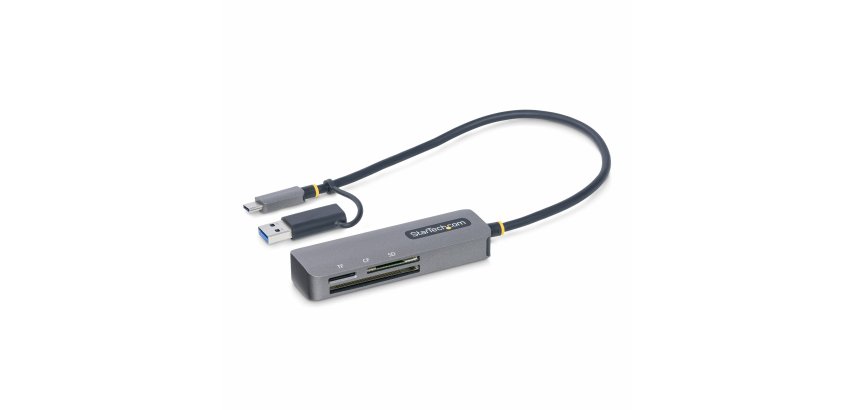 StarTech.com Multi-Media-Speicherkartenleser, SD/microSD/CompactFlash-Kartenleser, Tragbarer USB 5Gbps Kartenadapter, USB-C-Kartenleser mit USB-A-Adapter - Kompatibel mit allen Betriebssystemen