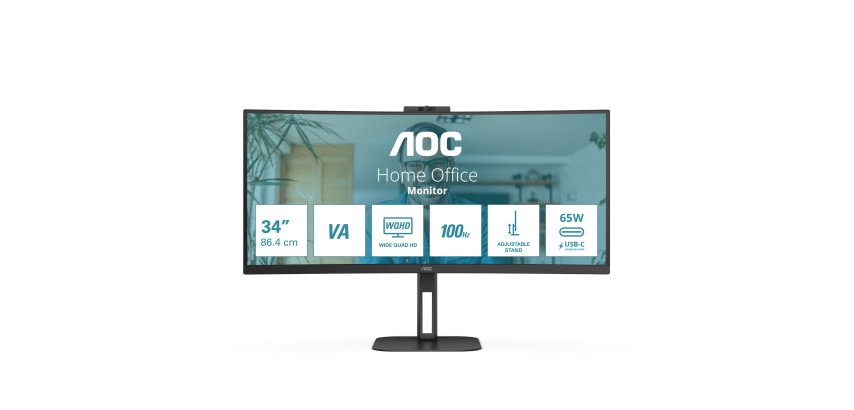 AOC V5 CU34V5CW pantalla para PC 86,4 cm (34") 3440 x 1440 Pixeles Wide Quad HD LED Negro