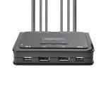 StarTech.com Switch KVM à 2 ports avec Câble DisplayPort, 4K 60Hz, KVM Compact avec Câbles Intégrés USB-A/DisplayPort/Audio de 1,5m, Alimenté par bus - Commutation à Distance par Bouton-Poussoir/Clavier à Effleurement
