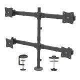 StarTech.com Support d'Écran Quadruple - Support sur Mât Articulé et Réglable en Hauteur pour Écran VESA 4 2x2 Jusqu'à 27"(8kg) - Inclinaison/Pivotement/Rotation de l'écran LCD/LED - Pince/Anneau