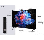 TCL TV LED 4K 139 cm 55P6K 4K HDR avec Google TV 2025