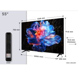 TCL TV LED 4K 139 cm 55P6K 4K HDR avec Google TV 2025