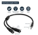 StarTech.com Slim Stereo Splitter Cable - 3.5mm Male to 2x 3.5mm Female