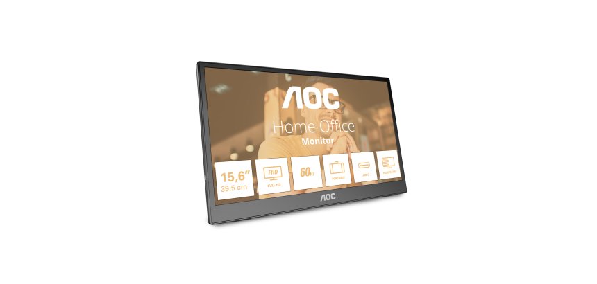 AOC 16T3EA téléviseur et moniteur portables Noir 39,6 cm (15.6") 1920 x 1080 pixels