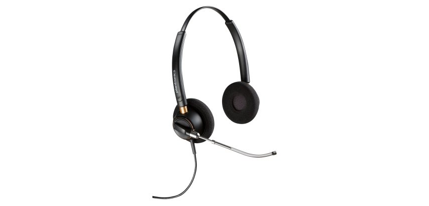 HP Poly Auriculares binaurales Poly EncorePro 520V con tubo de voz y desconexión rápida