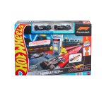Hot Wheels City Racing Formula 1 Grid Start Track Set & 2 Die-Cast F1 Cars in 1:64 Scale