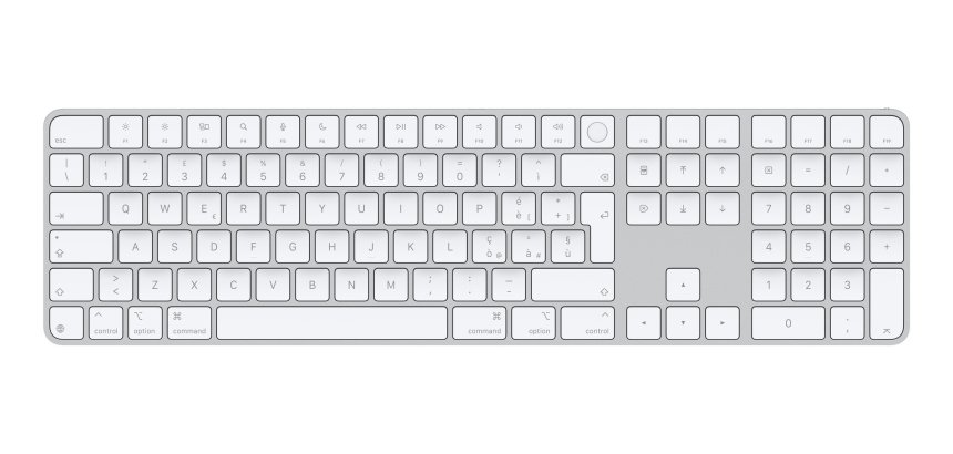 Apple Magic Keyboard con Touch ID e tastierino numerico per Mac con chip (USB-C) - Italiano - Tasti bianchi