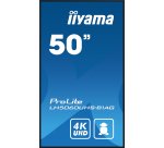 iiyama LH5060UHS-B1AG Écran d'affichage dynamique Carte A numérique 125,7 cm (49.5") LED Wifi 500 cd/m² 4K Ultra HD Noir Intégré dans le processeur Android 11 24/7