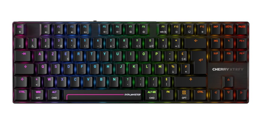CHERRY MX 8.2 Pro TMR Wireless clavier Gaming USB + RF Wireless + Bluetooth AZERTY Français Noir