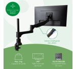 R-Go Tools Bras d'écran R-Go Caparo, bras d'écran réglable avec vérin à gaz, 100% circulaire, capacité de charge de 3 à 9 kg, noir