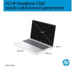 HP OmniBook 3 NGAI OmniBook 3 Next Gen AI 15-fn0010nl Copilot+ PC AMD Ryzen AI 7 350 Computer portatile 39,6 cm (15.6") Full HD 32 GB DDR5-SDRAM 1 TB SSD Wi-Fi 6 (802.11ax) Windows 11 Home Argento