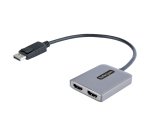 StarTech.com Displayport MST HUB, DP naar Dual HDMI 4K 60Hz, DisplayPort Multi Monitor Adapter met 30cm Kabel, DP 1.4 Multi Stream Transport Hub, DSC, HBR3, DP naar HDMI Splitter voor 2 Schermen