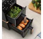 Philips Serie 4000 Airfryer doppio cestello Verticale, Friggitrice ad aria da 10L, 13 metodi di cottura, Rivestimento ceramica PFAS Free, Pulizia in lavastoviglie, App ricette, NA462/70