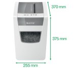 Destructeur leitz iq slim home office p4 coupe croisee  4x28mm detruit agrafes        trombones 30l 375x255x370mm