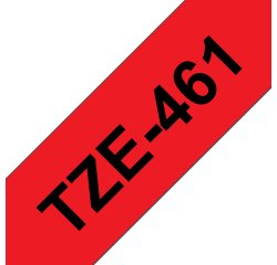 Brother TZE-461 ruban d'étiquette Noir sur rouge