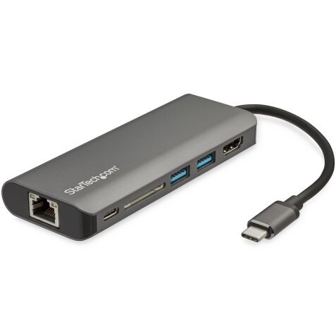 StarTech.com USB C Multiport Adapter mit HDMI - 4K - Mac/ Windows - SD Kartenleser - USB C zu USB 3.0 Hub - 2x USB-A 1x USB-C - 60W PD 3.0 - Aktualisierte Version des DKT30CSDHPD