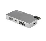 StarTech.com USB C Multiport Video Adapter w/ HDMI, VGA, Mini DisplayPort or DVI - USB Type C Monitor Adapter to HDMI 2.0 or mDP 1.2 (4K 60Hz) - VGA or DVI (1080p) - Space Gray Aluminum