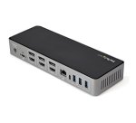 StarTech.com USB-C & USB-A Dock - Hybrid Universal Triple Monitor Laptop Docking Station DisplayPort & HDMI 4K 60Hz - 85W Power Delivery, 6x USB Hub, GbE, Audio - USB 3.1 Gen 2 10Gbps - TAA