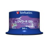 Verbatim DVD+R Double Layer 8x Matt Silver 50pk Spindle 8,5 GB DVD+R DL 50 pieza(s)