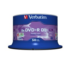 Verbatim DVD+R Double Layer 8x Matt Silver 50pk Spindle 8,5 GB DVD+R DL 50 pieza(s)