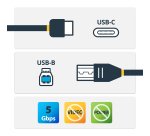 StarTech.com Câble USB-B vers USB-C de 2m, USB 5Gbps, Cordon de Données, USB 3.0, Câble de Transfert de Données USB-C