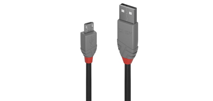 Lindy 36735 cavo USB USB 2.0 5 m USB A Micro-USB B Nero, Grigio