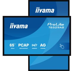 iiyama T6529AS-B1AG computer monitor 163,8 cm (64.5") 3840 x 2160 Pixels 4K Ultra HD LED Touchscreen Zwart