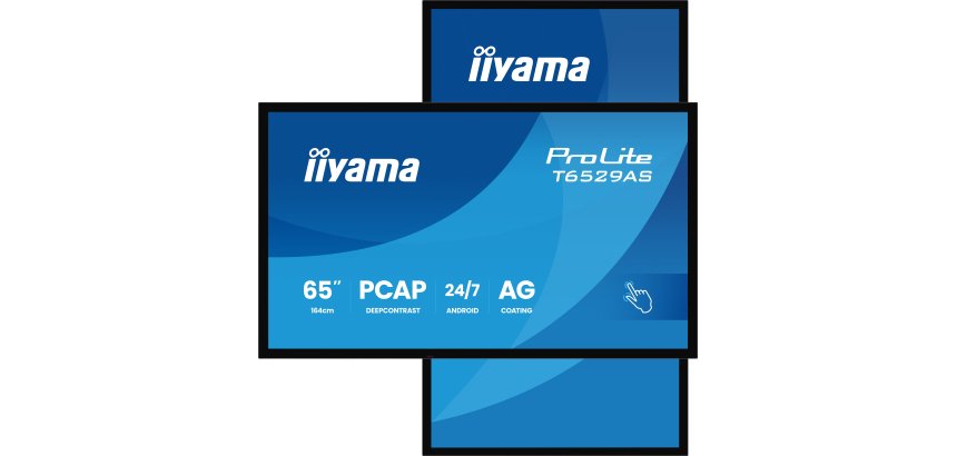 iiyama T6529AS-B1AG Écran d'affichage dynamique En forme de kiosk 163,8 cm (64.5") LED Wifi 420 cd/m² 4K Ultra HD Noir Écran tactile Intégré dans le processeur Android 24/7