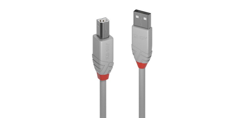 Lindy Câble USB 2.0 Type A vers B, Anthra Line, Gris, 1m