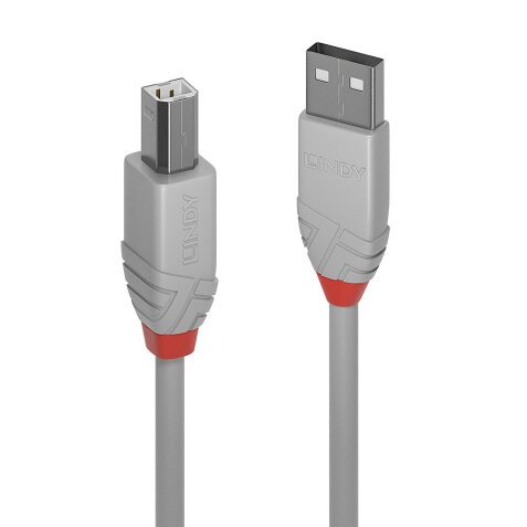 Lindy 36682 câble USB USB 2.0 1 m USB A USB B Gris