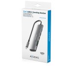 AISENS USB-C Dock 7 en 1, USB-C A, 1x HDMI, 2x USB-A USB2.0, 1x USB-A USB3.0, 1x USB-C PD 100W, 1x SD, 1x MicroSD, Gris, 15cm