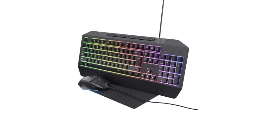 Trust 25282 clavier Souris incluse Gaming USB QWERTY Français Noir