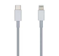 AISENS Cable USB 2.0 USB-? A Lightning PD 2A, Lightning/M-USB-?/M, Blanco, 20cm