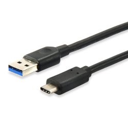 Equip 128343 Cable USB 3.2 Gen 1 C a A, M/M, 0,25m, 5Gbps, Negro