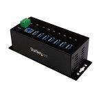 StarTech.com 7-Port USB 3.0 Hub (5Gbps) - Metal Industrial USB-A Hub with ESD Protection & 350W Surge Protection - Din Rail, Wall or Desk Mountable - TAA Compliant USB Expander Hub