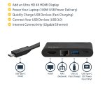 StarTech.com USB C Multiport Adapter - Portable USB-C Dock with 4K HDMI - 100W PD 3.0 Pass-Through, 1x USB-A, 1x USB-C, GbE - Thunderbolt 3 & USB Type-C Laptop Travel Dock - Mac & Windows