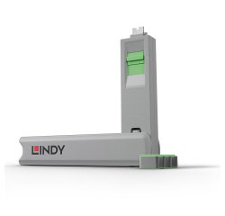 Lindy Bloqueur de port USB C, 4 pièces + clé, Vert