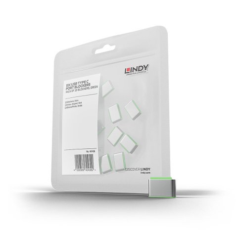 Lindy 40438 bloqueador de puerto USB Tipo C Verde 10 pieza(s)