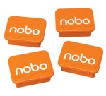 Paquet de 4 aimants pour tableaux blancs ou en verre magnétiques, 18 x 22 mm, orange, 1905327