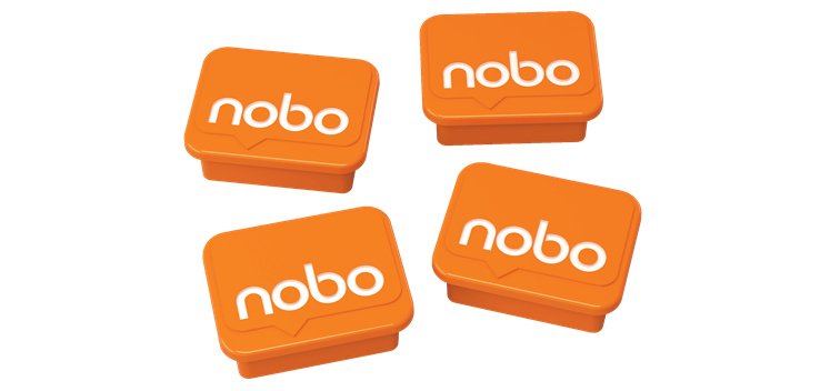 Paquet de 4 aimants pour tableaux blancs ou en verre magnétiques, 18 x 22 mm, orange, 1905327