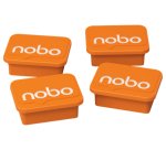 Paquet de 4 aimants pour tableaux blancs ou en verre magnétiques, 18 x 22 mm, orange, 1905327