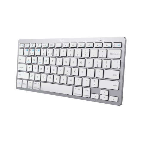 Trust 24653 teclado Oficina Bluetooth QWERTZ Alemán Plata, Blanco