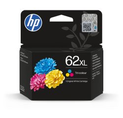 HP Cartucho de tinta original 62XL de alta capacidad tricolor