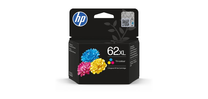 HP Cartucho de tinta original 62XL de alta capacidad tricolor