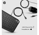 HP Pavilion 9DF28AA#AC0 clavier Souris incluse Universel USB Noir - azerty