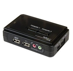 StarTech.com Kit commutateur KVM USB VGA à 2 ports avec audio et câbles - Switch KVM - Noir