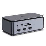 Lindy 43372 base para portátil y replicador de puertos Acoplamiento USB4 Antracita