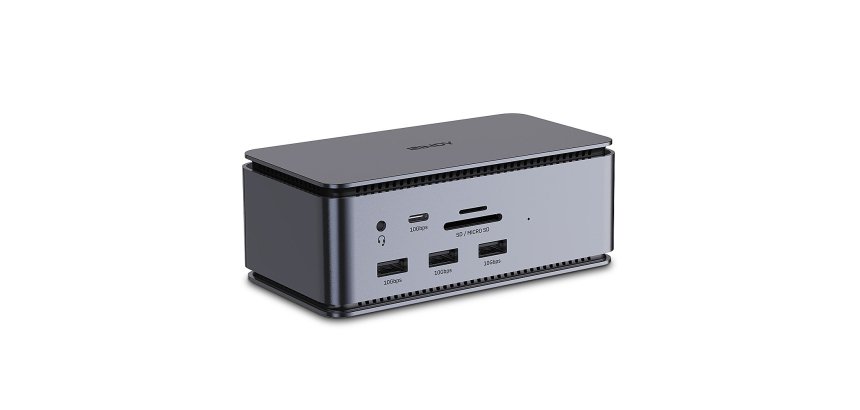Lindy 43372 base para portátil y replicador de puertos Acoplamiento USB4 Antracita