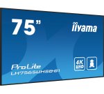 iiyama LH7565UHSB-B1 Écran d'affichage dynamique En forme de kiosk 189,2 cm (74.5") LED Wifi 800 cd/m² 4K Ultra HD Noir Intégré dans le processeur Android 11 24/7