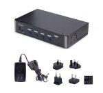 StarTech.com Switch KVM DisplayPort 4 Ports - 8K 60H/4K 144Hz, Écran Unique, DisplayPort 1.4, 2 Ports USB 3.0, 4x USB 2.0 HID, Commutateur KVM, Commutation par Bouton-Poussoir, Conforme TAA - Indépendant de l'OS